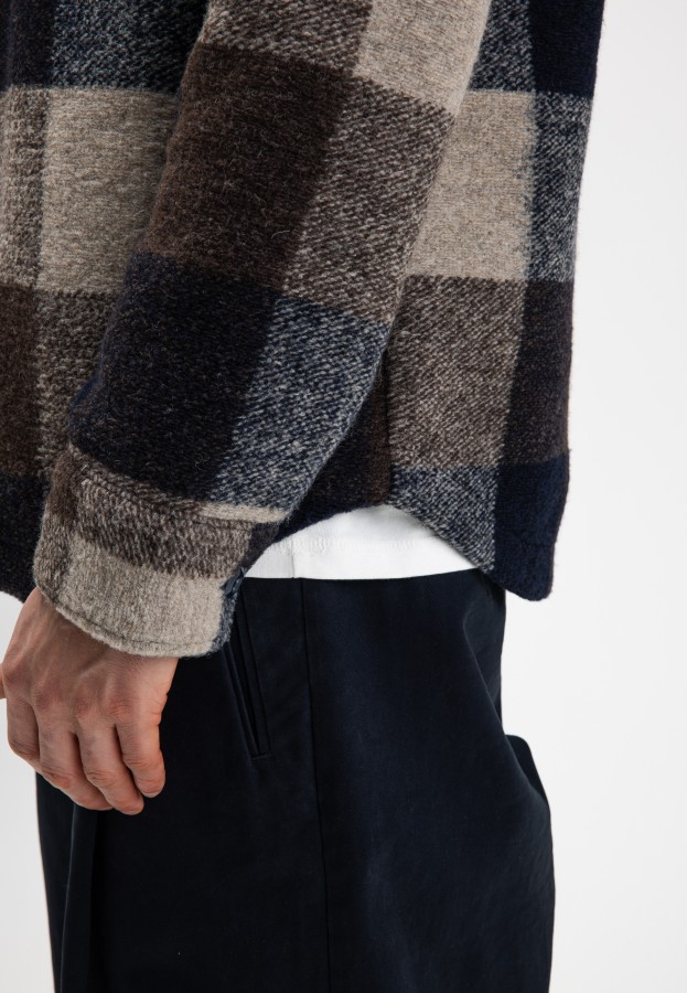 Afbeelding van Vance Wool Check M2624070 Chestnut Brown - Heren Overshirt  - Butcher of Blue